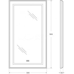 BelBagno Зеркало SPC-KRAFT-500-900-LED-TCH-WARM-NERO