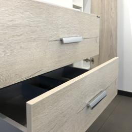 Comforty Тумба с раковиной Парма 80 подвесная дуб дымчатый