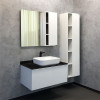 Comforty Тумба с раковиной Милан 90 T-Y9378 с черной столешницей подвесная белая