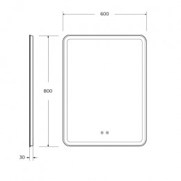 BelBagno Зеркало SPC-MAR-600-800-LED-TCH-SND