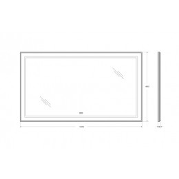 BelBagno Зеркало SPC-KRAFT-1400-800-LED-TCH-WARM-NERO