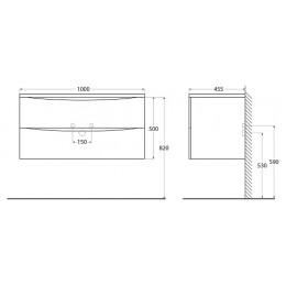 BelBagno Тумба с раковиной Acqua 100 подвесная Cemento Verona Grigio