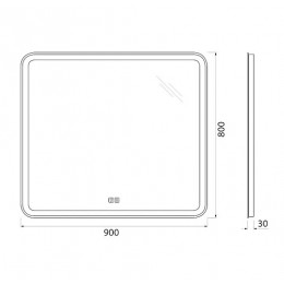 BelBagno Зеркало SPC-MAR-900-800-LED-TCH-WARM