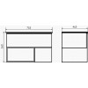 Comforty Тумба с раковиной Франкфурт 75 подвесная дуб шоколадно-коричневый/черная