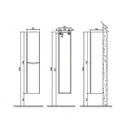 BelBagno Пенал для ванной Ancona-N 35/170 L Rovere Bianco