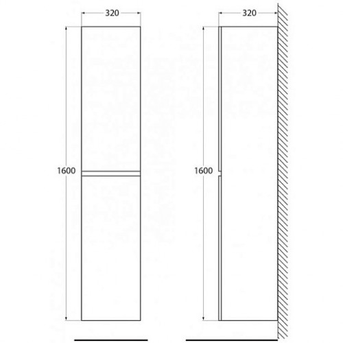 BelBagno Пенал для ванной Albano 32/160 Bianco Lucido