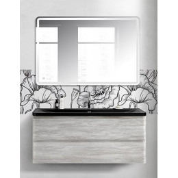 BelBagno Мебель для ванной Albano 120 подвесная Rovere Vintage Bianco с раковиной BB1200/455-LV-ART-ALR-NERO