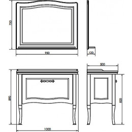Comforty Зеркало Павия 100 белое
