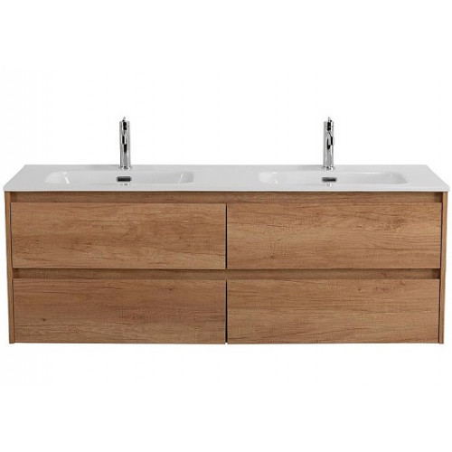 BelBagno Тумба с раковиной Kraft 140 подвесная 4 ящика Rovere Nebrasca Nature двойная раковина
