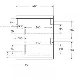 BelBagno Тумба с раковиной Kraft 140 подвесная 4 ящика Rovere Nebrasca Nature двойная раковина
