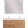 BelBagno Тумба с раковиной Kraft 140 подвесная 4 ящика Rovere Nebrasca Nature двойная раковина