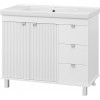 Misty Тумба с раковиной Аврора 100 белая матовая