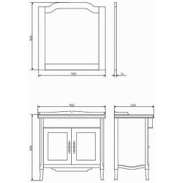 Comforty Мебель для ванной Версаль 90 слоновая кость