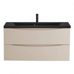 BelBagno Мебель для ванной Marino 100 подвесная Crema Opaco с раковиной BB1000/445-LV-ART-PR-NERO