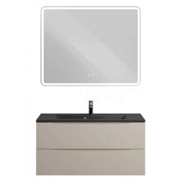 BelBagno Мебель для ванной Marino 100 подвесная Crema Opaco с раковиной BB1000/445-LV-ART-PR-NERO
