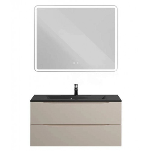 BelBagno Мебель для ванной Marino 100 подвесная Crema Opaco с раковиной BB1000/445-LV-ART-PR-NERO