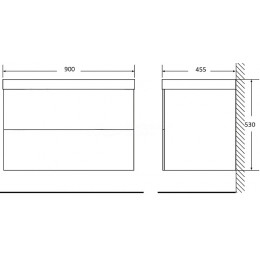 BelBagno Тумба с раковиной Albano 90 подвесная Cemento Verona Grigio