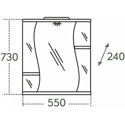 СанТа Зеркальный шкаф Лира 55 свет