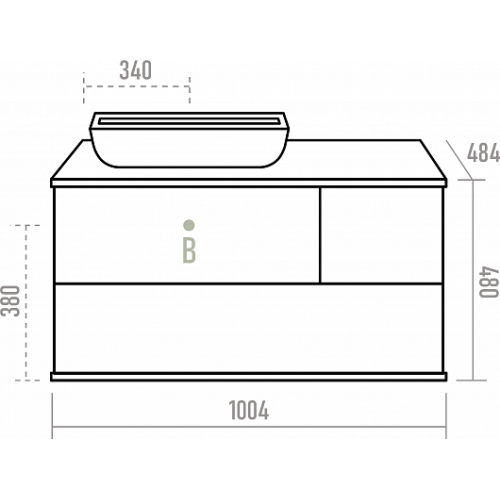 Misty Тумба с раковиной Коломбо 100 L подвесная дуб галифакс/антрацит