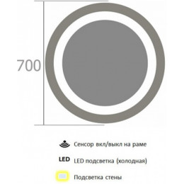 De Aqua Зеркало Мун 7070 MUN 401 070