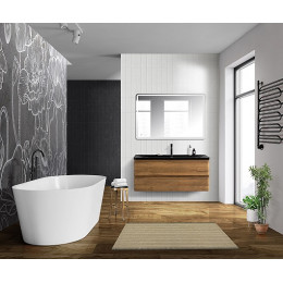 BelBagno Тумба с раковиной Albano 120 подвесная Rovere Rustico с раковиной BB1200/455-LV-ART-ALR-NERO