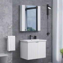 Comforty Зеркальный шкаф Лима 70 белый матовый
