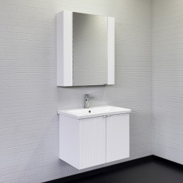 Comforty Зеркальный шкаф Лима 70 белый матовый