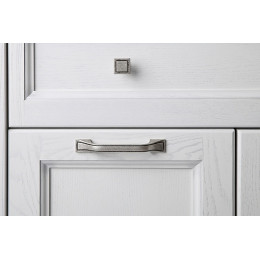ASB-Woodline Тумба с раковиной Гранда 85 белый (патина серебро), массив ясеня