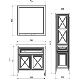 ASB-Woodline Мебель для ванной Монте 80