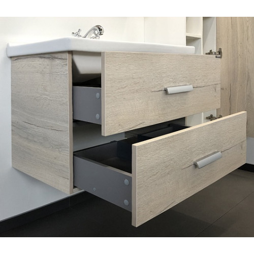 Comforty Мебель для ванной Парма 80 подвесная дуб дымчатый
