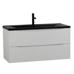 BelBagno Тумба с раковиной Marino 100 подвесная Bianco Lucido с раковиной BB1000/445-LV-ART-PR-NERO