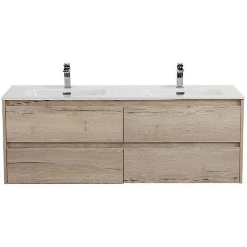 BelBagno Тумба с раковиной Kraft 120 подвесная 4 ящика Rovere Galifax Bianco двойная раковина