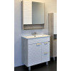 Comforty Мебель для ванной Клеон 75Н белая матовая/дуб дымчатый