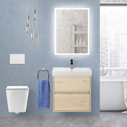 BelBagno Тумба с раковиной Neon 60 с 2 ящиками подвесная Pino Bianco