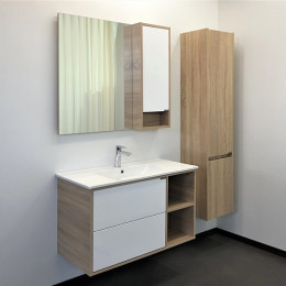 Comforty Зеркальный шкаф Гамбург 90 R дуб сонома