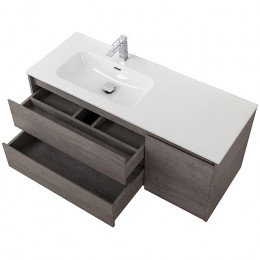 BelBagno Тумба с раковиной Kraft 120 L подвесная Cemento Grigio