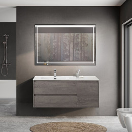 BelBagno Тумба с раковиной Kraft 120 L подвесная Cemento Grigio