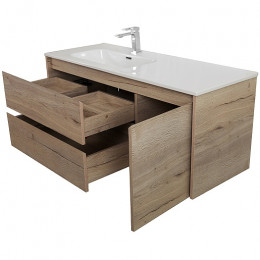 BelBagno Тумба с раковиной Kraft 120 L подвесная Rovere Galifax Bianco