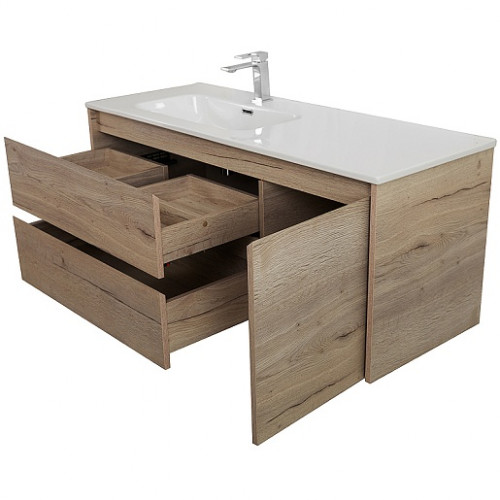 BelBagno Тумба с раковиной Kraft 120 L подвесная Rovere Galifax Bianco