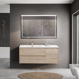 BelBagno Тумба с раковиной Kraft 120 L подвесная Rovere Galifax Bianco