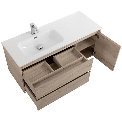 BelBagno Тумба с раковиной Kraft 120 L подвесная Rovere Galifax Bianco