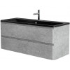 BelBagno Тумба с раковиной Albano 120 подвесная Cemento Verona Grigio с раковиной BB1200/455-LV-ART-ALR-NERO