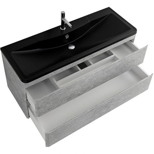 BelBagno Тумба с раковиной Albano 120 подвесная Cemento Verona Grigio с раковиной BB1200/455-LV-ART-ALR-NERO