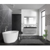 BelBagno Тумба с раковиной Albano 120 подвесная Cemento Verona Grigio с раковиной BB1200/455-LV-ART-ALR-NERO