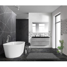 BelBagno Тумба с раковиной Albano 120 подвесная Cemento Verona Grigio с раковиной BB1200/455-LV-ART-ALR-NERO