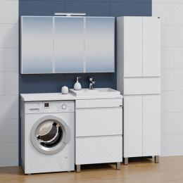 СанТа Мебель для ванной под стиральную машину Марс 120 R 2 ящика белая