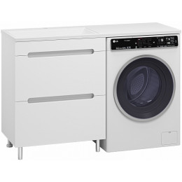 Misty Мебель для ванной Байкал 130 L под стиральную машину белая