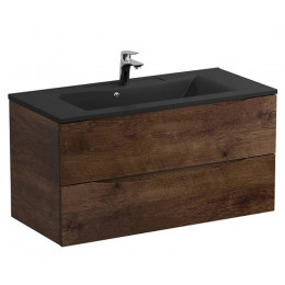 BelBagno Мебель для ванной Marino 100 подвесная Rovere Moro с раковиной BB1000/445-LV-ART-PR-NERO