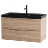 BelBagno Тумба с раковиной Marino 80 подвесная Rovere Bianco с раковиной 80/45 AST-NERO