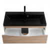 BelBagno Тумба с раковиной Marino 80 подвесная Rovere Bianco с раковиной 80/45 AST-NERO